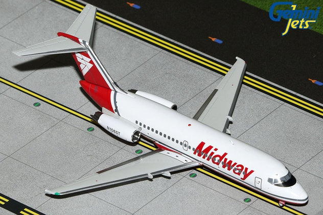 Gemini Jets Midway Airlines DC-9-15 1:200 Diecast Model Aircraft - N1065T - G2MID1190