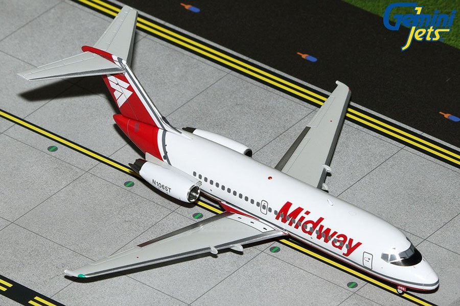 Gemini Jets Midway Airlines DC-9-15 1:200 Diecast Model Aircraft - N1065T - G2MID1190
