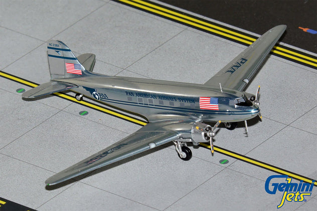 Gemini Jets Pan-Am DC-3C Polished Livery 1:200 Diecast Model Aircraft - G2PAA397