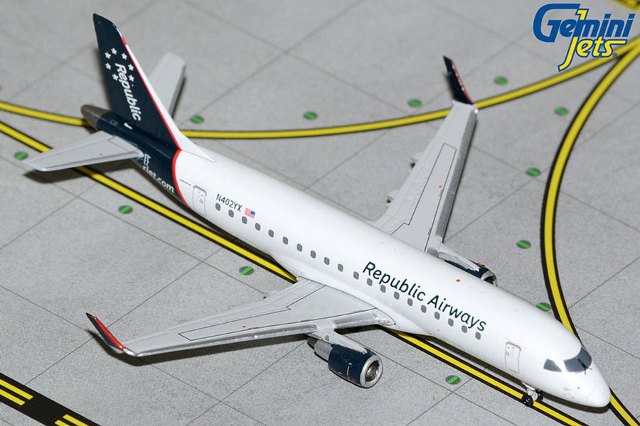Gemini Jets Republic Airways Embraer E175LT 1:400 Diecast Model Aircraft - N402YX - GJRPA2086