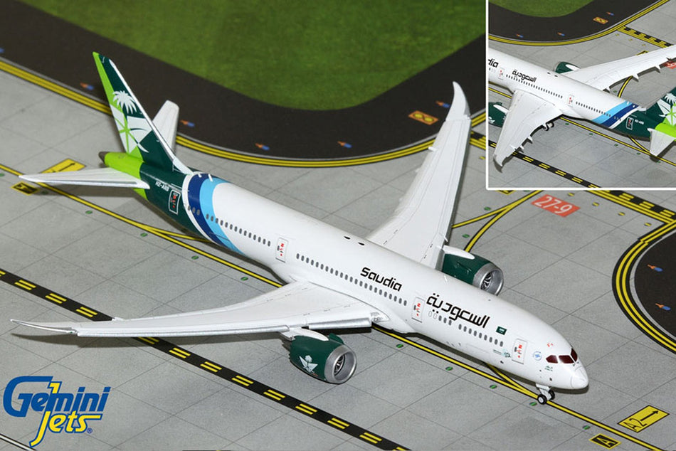 Gemini Jets Saudi Arabian Airlines B787-9 Flaps Down 'National Day Livery' Diecast - HZ-ARB - 1/400 - GJSVA2310F