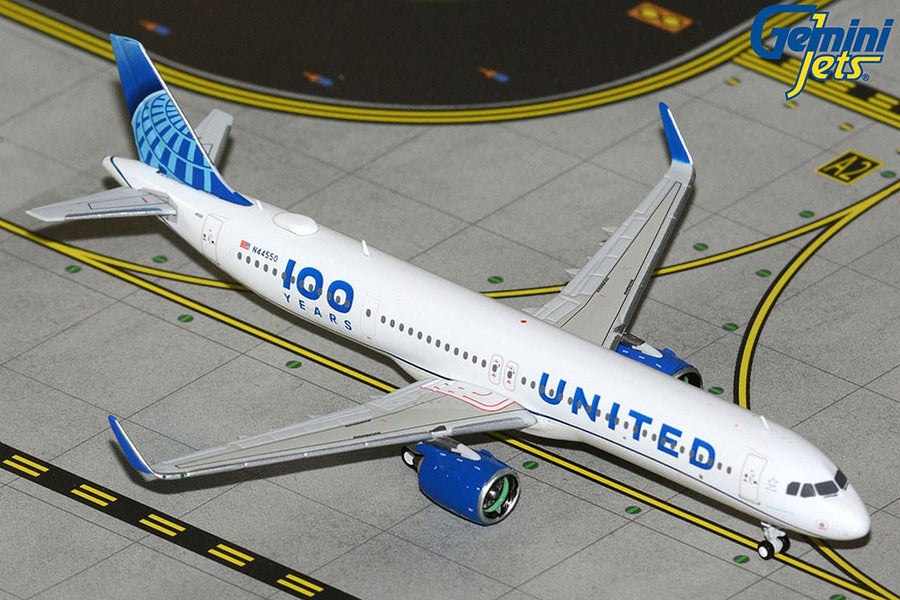 Gemini Jets United Airlines A321 Neo '100 Years' 1:400 Diecast Model Aircraft - GJUAL2424