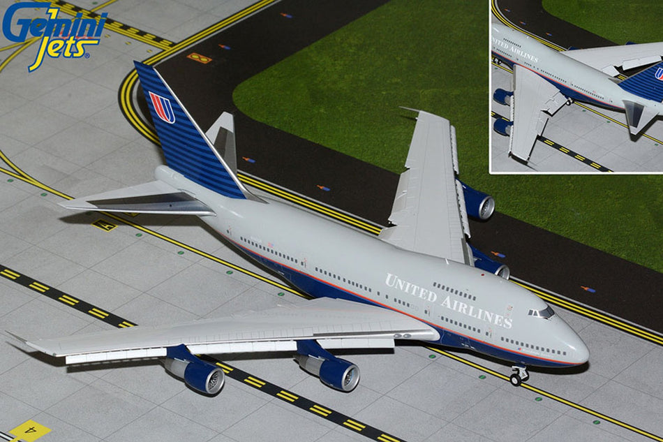 Gemini Jets United Airlines Boeing 747-400SP Flaps Down "Battleship Livery' Diecast - N145UA - 1/200 - G2UAL1160F