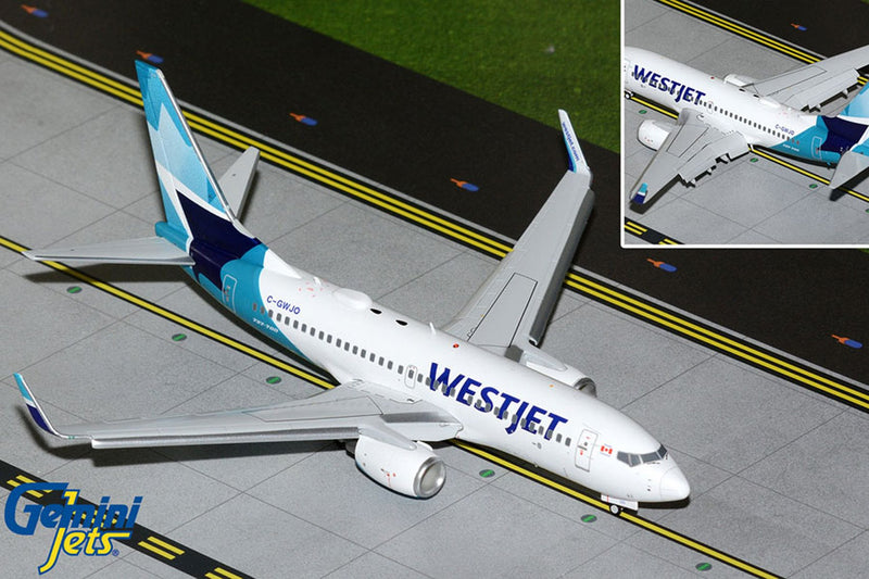 Gemini Jets Westjet Boeing 737-700W Flaps Down Diecast - C-GWJO - 1/200 - G2WJA1431F