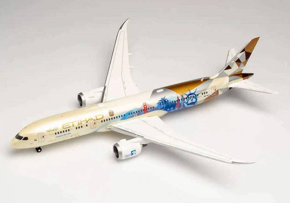 Herpa Etihad Boeing 787-9 "Choose the USA" Livery Plastic Model - A6-BLE - 1/200