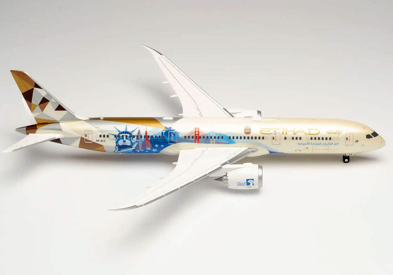 Herpa Etihad Boeing 787-9 "Choose the USA" Livery Plastic Model - A6-BLE - 1/200