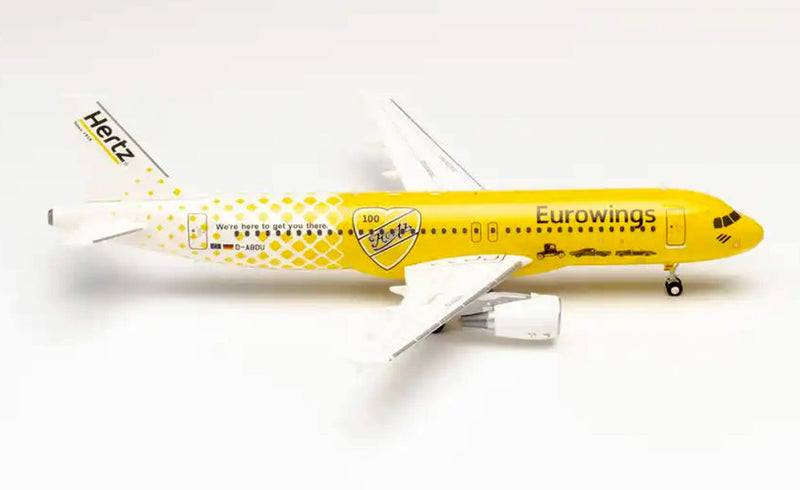 Herpa Eurowings Airbus A320-200 "Hertz 100 Years" Plastic Model - D-ABDU - 1/200
