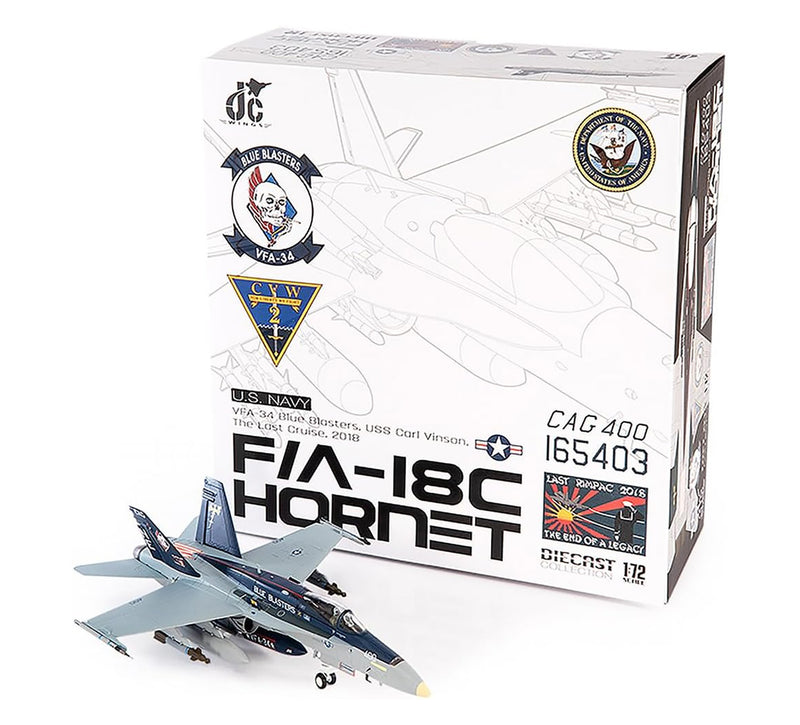 JC Wings F/A-18E Hornet U.S. Navy VFA-34 Blue Blasters 1/72 Diecast Model Aircraft