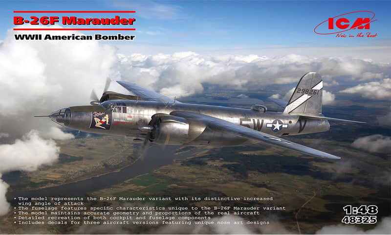 ICM B-26F Marauder, WWII American Bomber 1:48 Plastic Kit