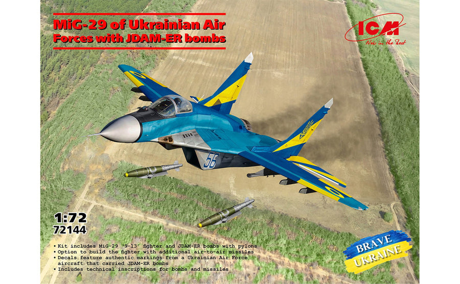 ICM MiG-29 Ukrainian Air Force with JDAM-ER Bombs 1:72 Plastic Model Kit