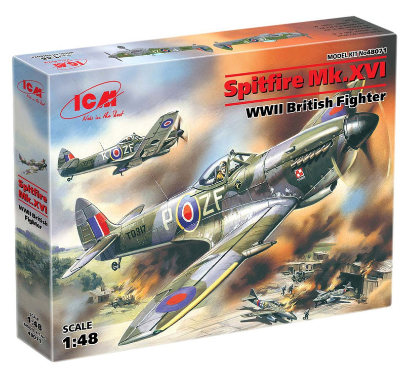 ICM Spitfire Mk.XVI, WWII British Fighter 1:48 Scale Plastic Kit