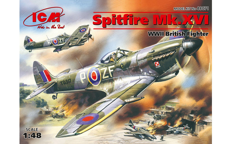 ICM Spitfire Mk.XVI, WWII British Fighter 1:48 Scale Plastic Kit
