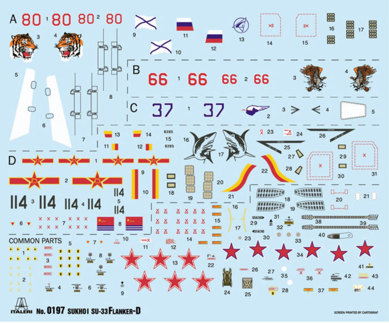 Italeri Su-33 Sea Flanker–D 1:72 Plastic Kit