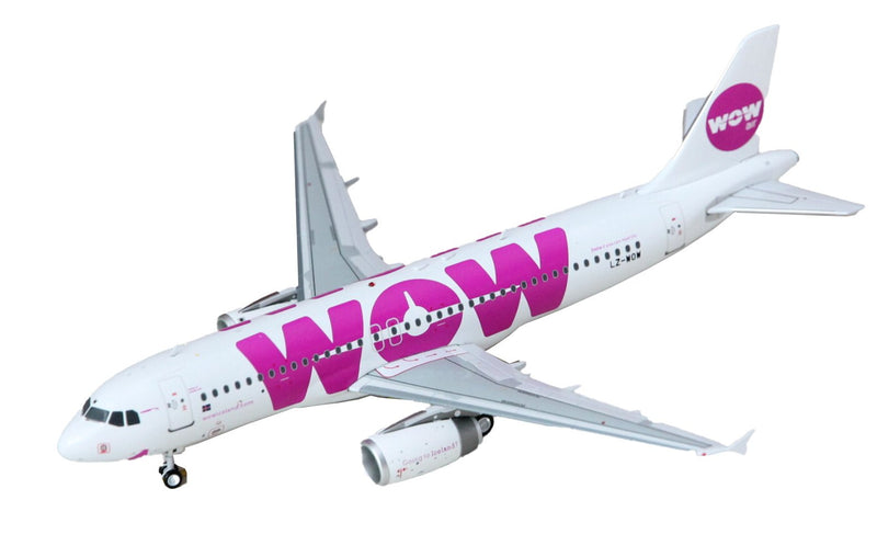 J Fox WOW Air Airbus A320-232 - LZ-WOW - Diecast - 1/200