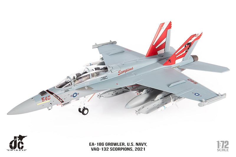 JC Wings EA-18G Growler U.S. Navy VAQ-132 Scorpions, 2021 Diecast Scale Model - 1/72