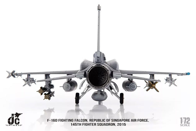 JC Wings F-16D Fighting Falcon Singapore Air Force 145th Sqn 1/72 Diecast Model Aircraft