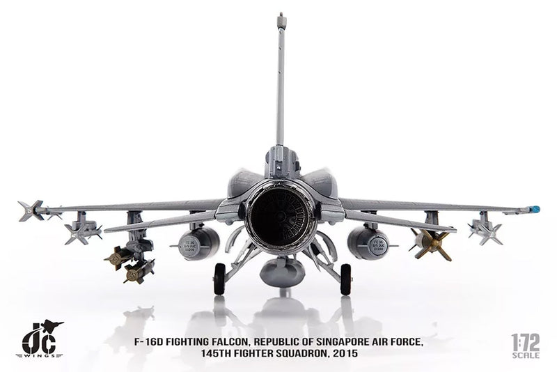 JC Wings F-16D Fighting Falcon Singapore Air Force, 145th Sqn Diecast Scale Model - 1/72