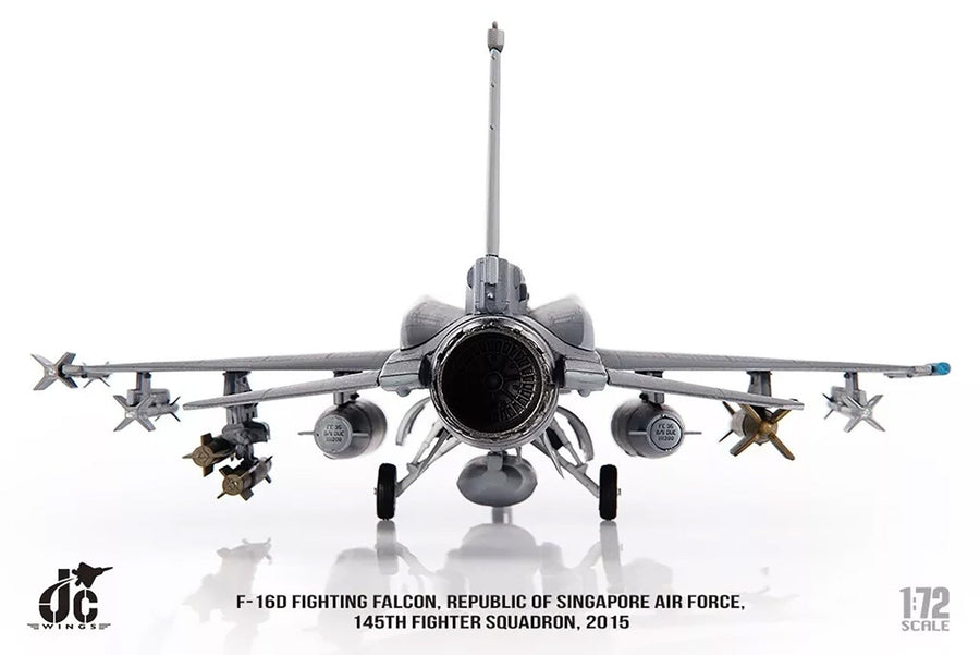 JC Wings F-16D Fighting Falcon Singapore Air Force 145th Sqn 1/72 Diecast Model Aircraft