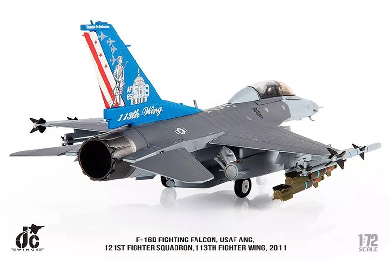 JC Wings F-16D Fighting Falcon USAF ANG, 121st Fighter Sqn., 113th Fighter Wing, 2011 Diecast Scale Model - 1/72