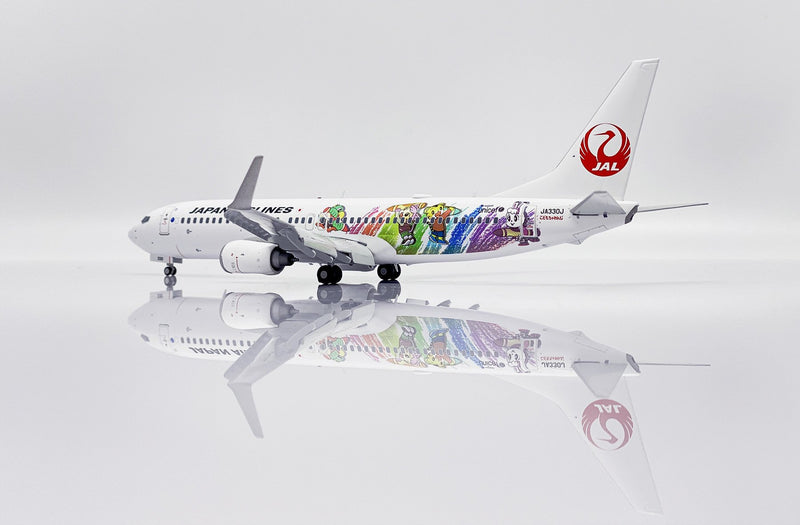 JC Wings Japan Airlines B737-800 Flaps Down Diecast Model "Shimajiro Jet" Livery - JA330J - 1/200