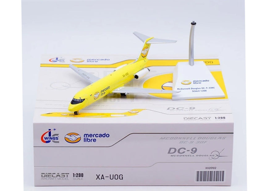 JC Wings Mercado Libre DC-9-30F 1:200 Diecast Model Aircraft - XA-UOG