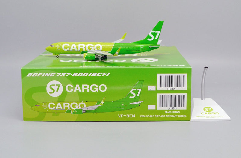 JC Wings S7 Cargo Boeing 737-800CF Diecast Model - VP-BEM -  1/200