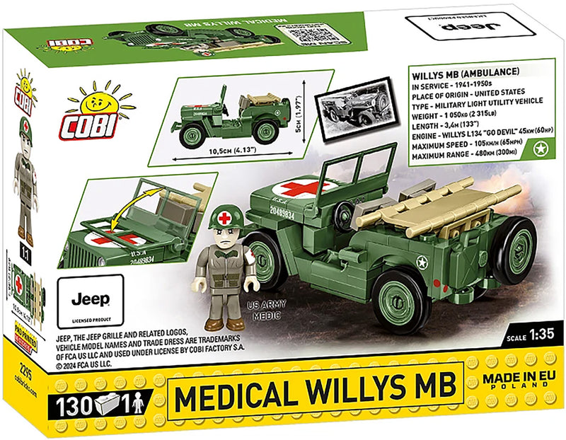 Cobi Willys MB Medical Jeep 1:35 Scale Brick Kit - 130 Pieces (2295)