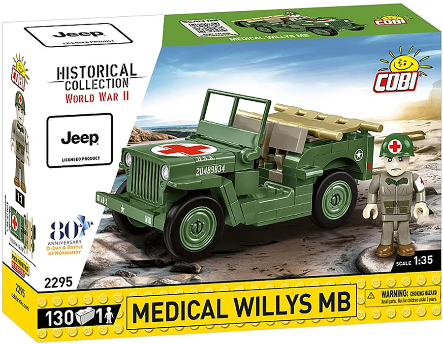 Cobi Willys MB Medical Jeep 1:35 Scale Brick Kit - 130 Pieces (2295)