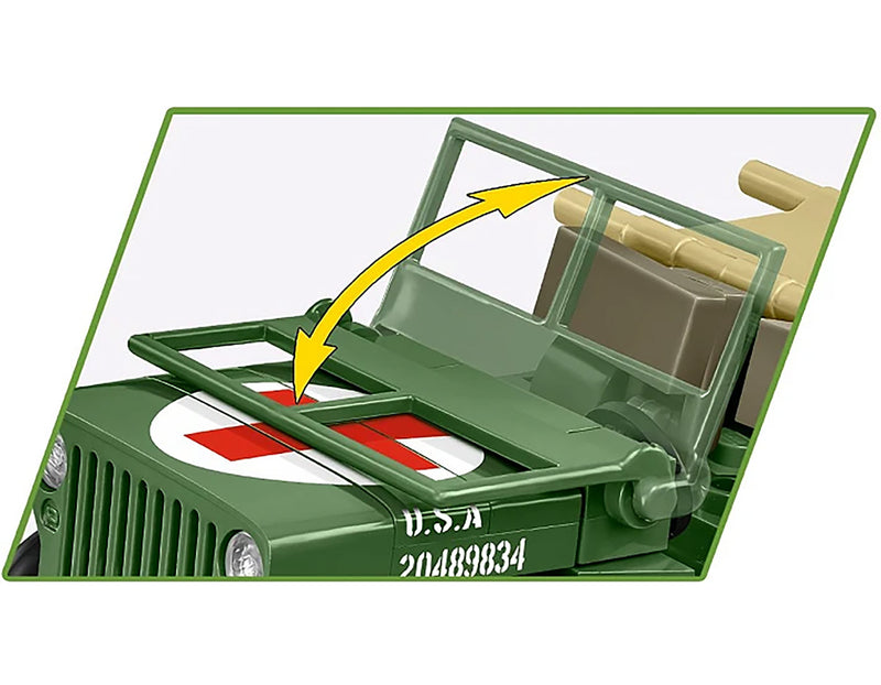 Cobi Willys MB Medical Jeep 1:35 Scale Brick Kit - 130 Pieces (2295)