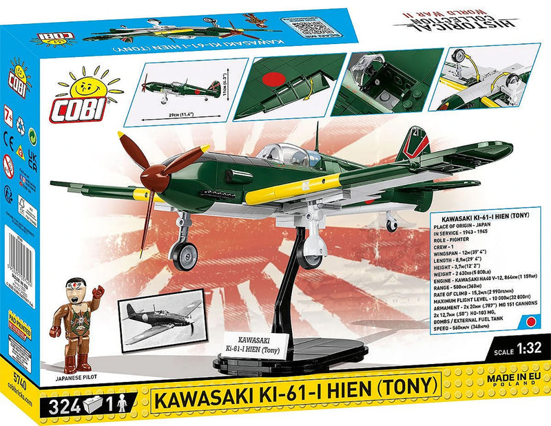 Cobi Kawasaki Ki-61-I Hien 'Tony' 1/32 Scale Aircraft Brick Kit - 324 Pieces (5740)
