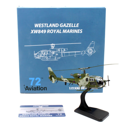 Aviation72 Westland Gazelle XW849 Royal Marines Gladys 1/72 Diecast Model Aircraft - AV7224015