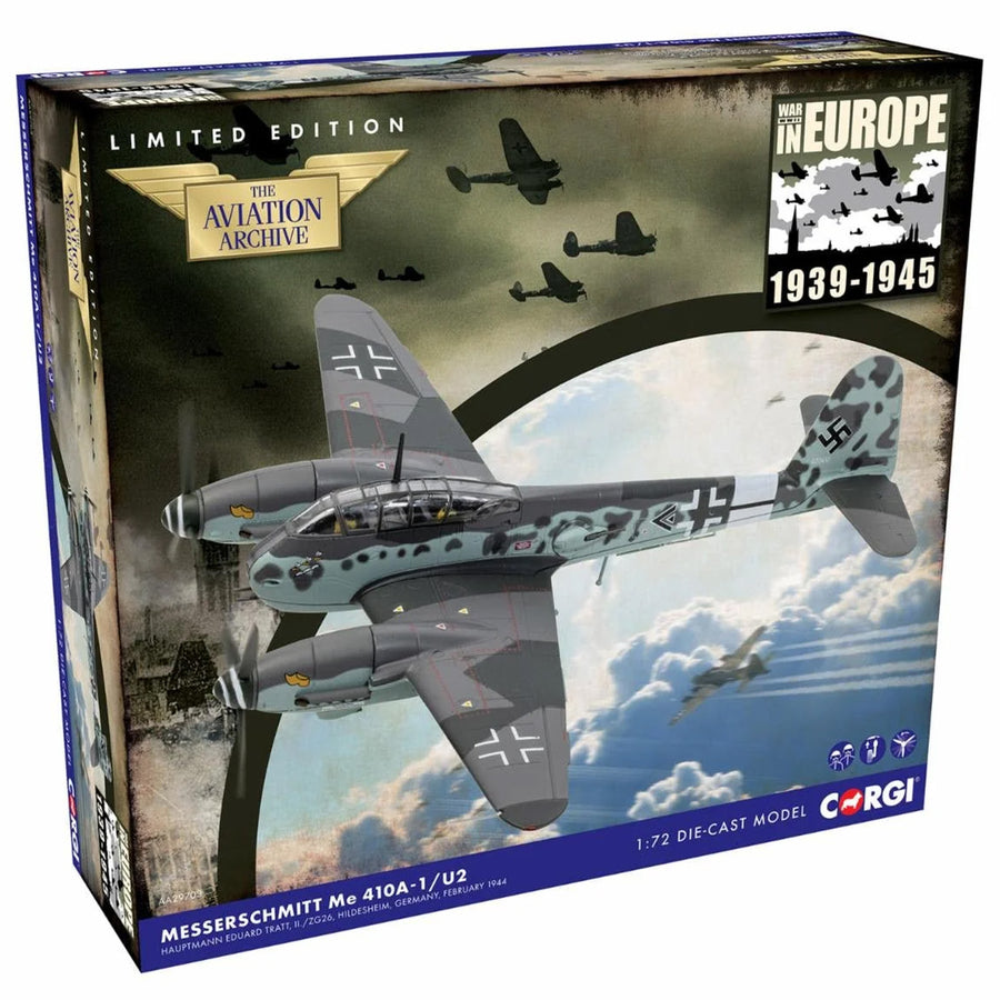 Corgi Messerschmitt Me 410A-1/U3 Hauptmann Eduard Tratt 1:72 Diecast Model Aircraft - AA29703