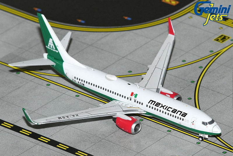 Gemini Jets Mexicana Boeing 737-800W 1:400 Diecast Model Aircraft - XA-ASM - GJMXA2266