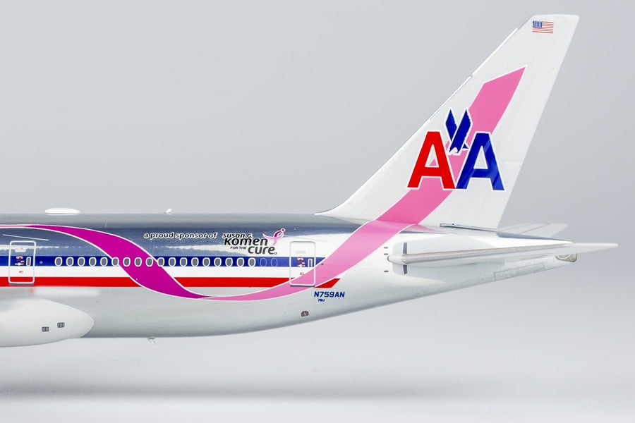 NG Models American Airlines Boeing 777-200ER Pink Ribbon 1/400 Diecast Model Aircraft - N759AN
