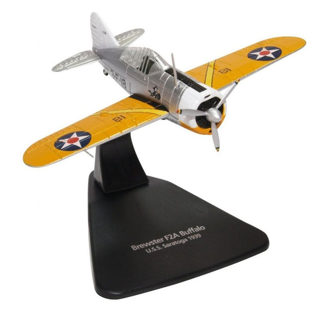 Oxford Diecast Brewster Buffalo USS Saratoga 1939 1:72 Diecast Model Aircraft - AC082