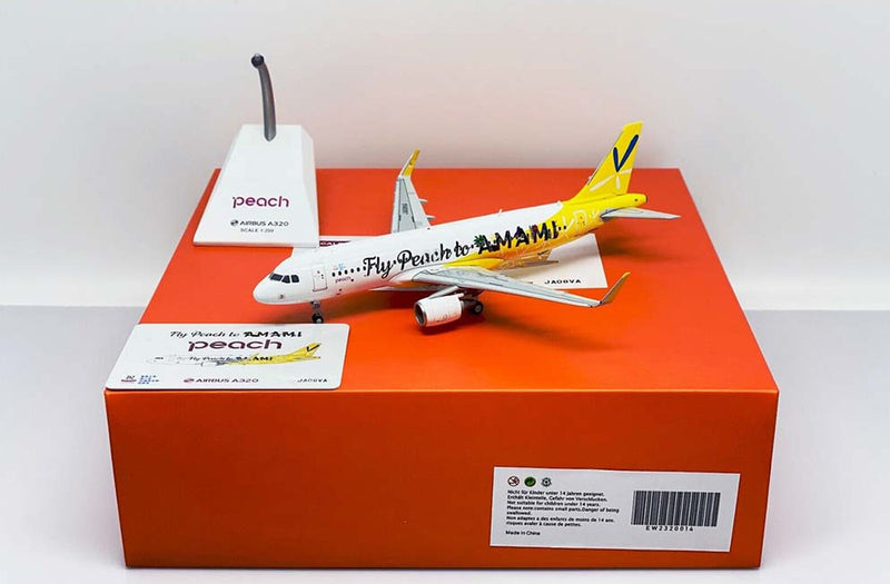 JC Wings Peach Aviation Airbus A320 "Fly To Peach Livery" JA08VA Diecast Model Aircraft - 1/200