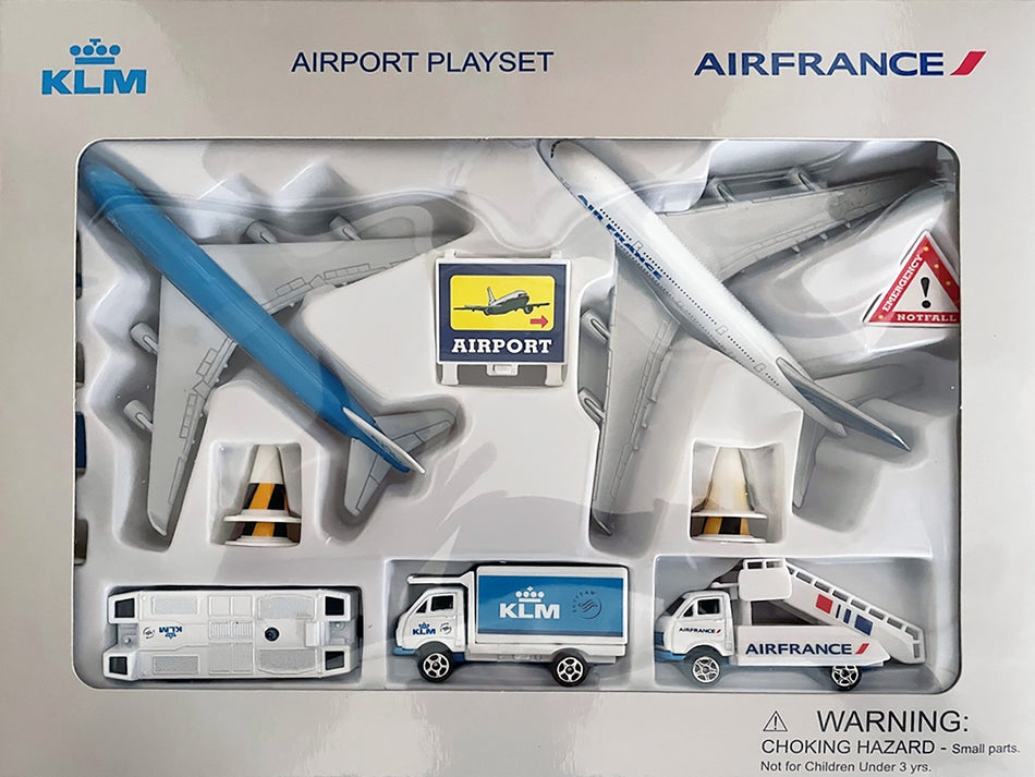 Daron KLM 747 & Air France A380 Diecast Model Aircraft Airport Playset