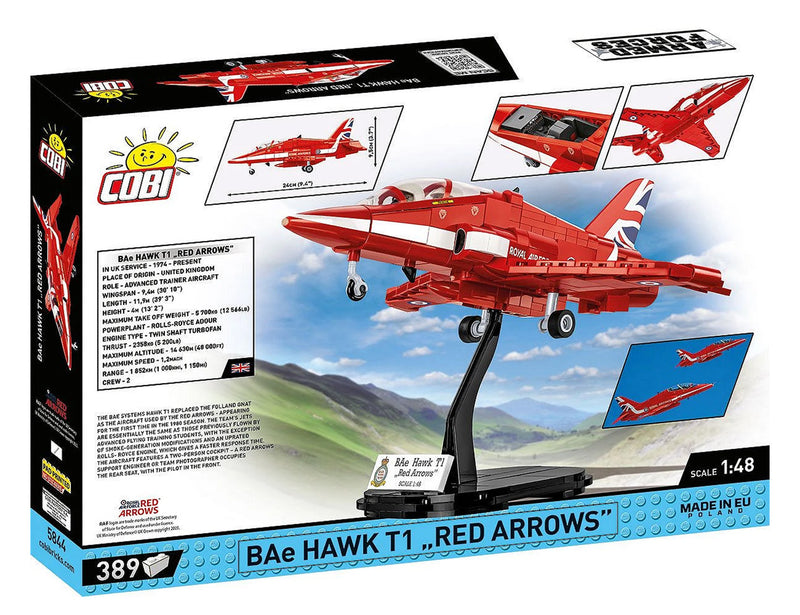 Cobi BAe Hawk T1 Red Arrows 1:48 Scale Aircraft Brick Kit – 389 Pieces (5844)