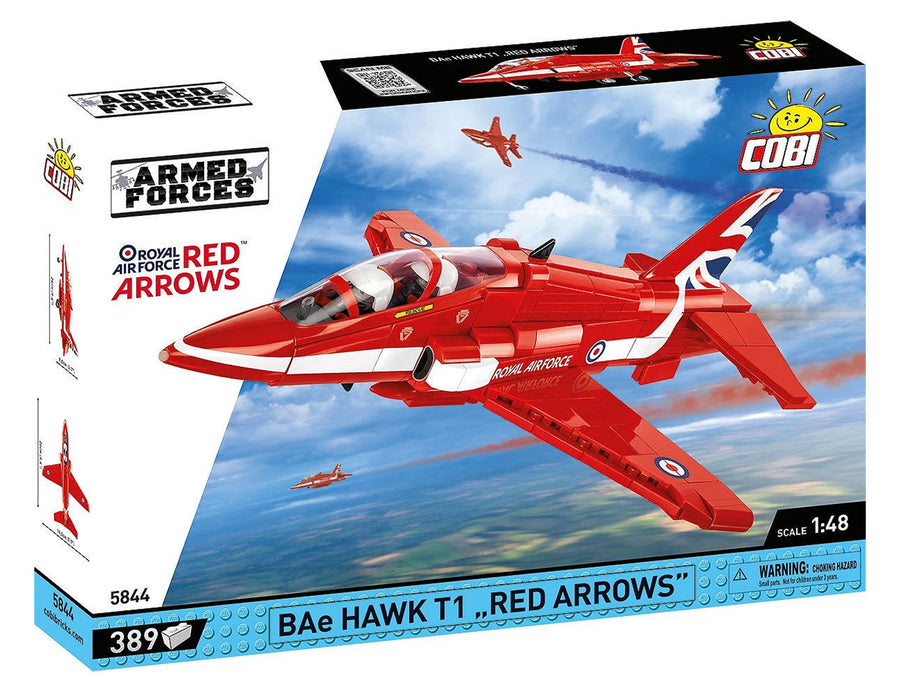 Cobi BAe Hawk T1 Red Arrows 1:48 Scale Aircraft Brick Kit – 389 Pieces (5844)