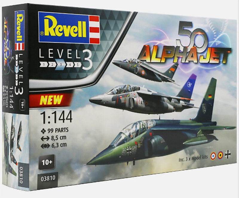 Revell 50th Anniversary "Alpha Jet" 1:144 Set of 3 Plastic Kits - 1 Box