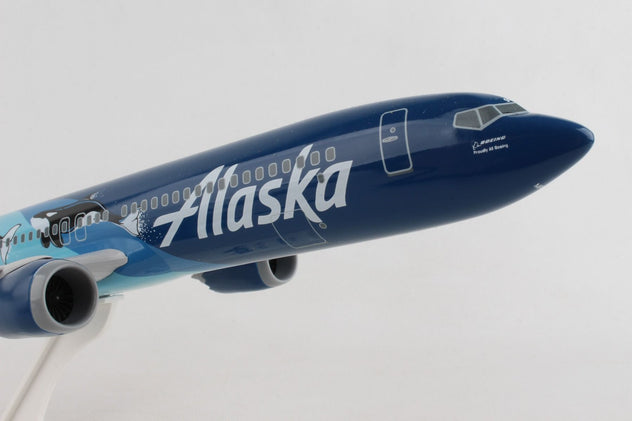 Skymarks Alaska Airlines Boeing 737 Max 8 Orca 1:130 Plastic Model Aircraft