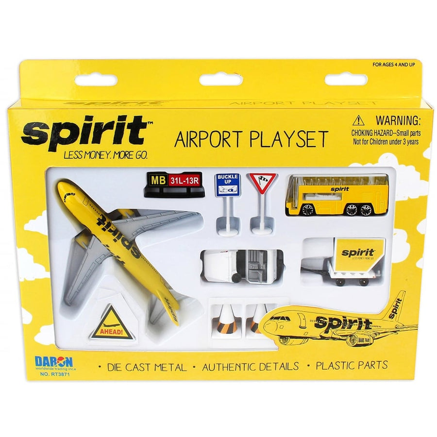 Daron Spirit Airlines Generic Aircraft Diecast Model Airport Playset
