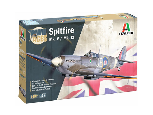 Italeri Spitfire Mk.V / Mk.IX Aces 1:72 Plastic Model Aircraft Kit