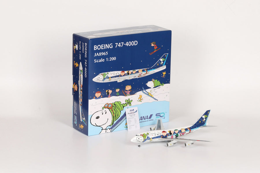SQ Wings ANA Boeing 747-400D JA8965 Snoopy Livery 1:200 Diecast Model Aircraft