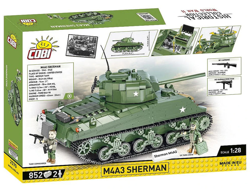 Cobi M4A3 Sherman Tank 1/28 Scale Brick Model Kit (2570)