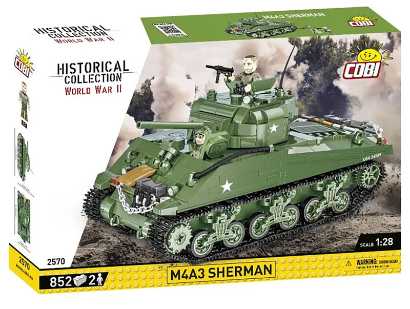 Cobi M4A3 Sherman Tank 1/28 Scale Brick Model Kit (2570)