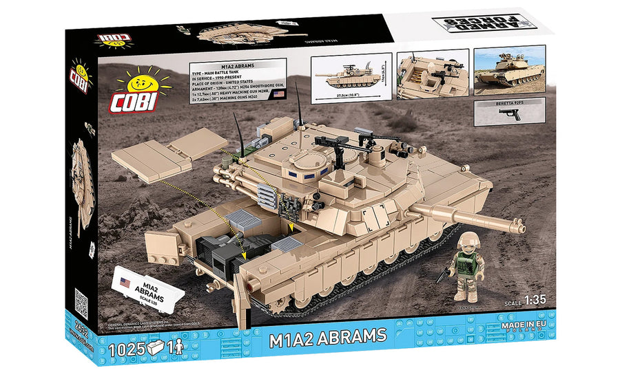Cobi M1A2 Abrams U.S. Tank 1:35 Scale Brick Kit - 1025 Pieces (2632)