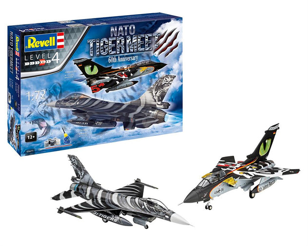 Revell NATO Tiger Meet 60th Anniversary Tornado & F-16 MLU 1:72 Plastic Model Kit Gift Set