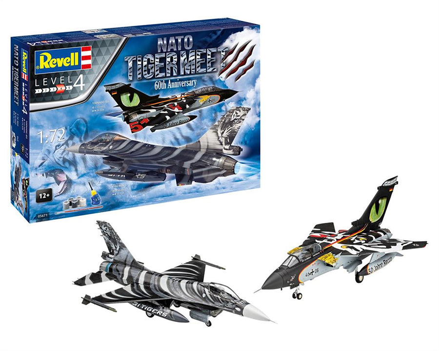 Revell NATO Tiger Meet 60th Anniversary Tornado & F-16 MLU 1:72 Plastic Model Kit Gift Set