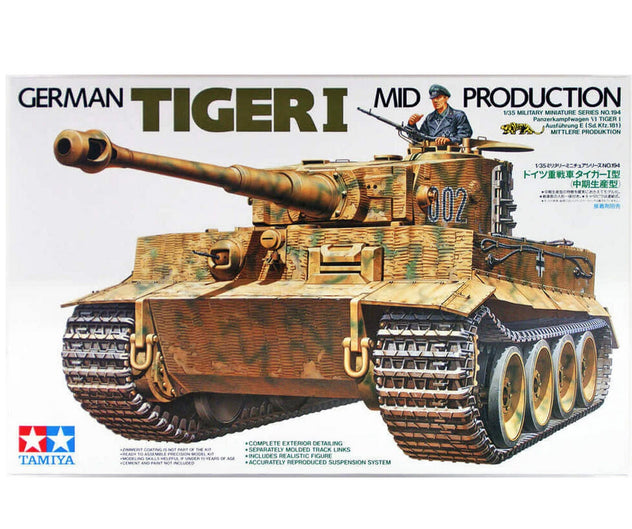 Tamiya 35194 German Tiger I Mid Production Tank 1:35 Scale Plastic Kit